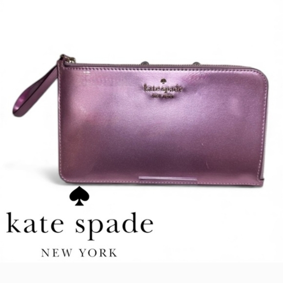 kate spade Handbags - Kate Spade Iridescent Purple Zip Around Wristlet/Clutch, NWOT